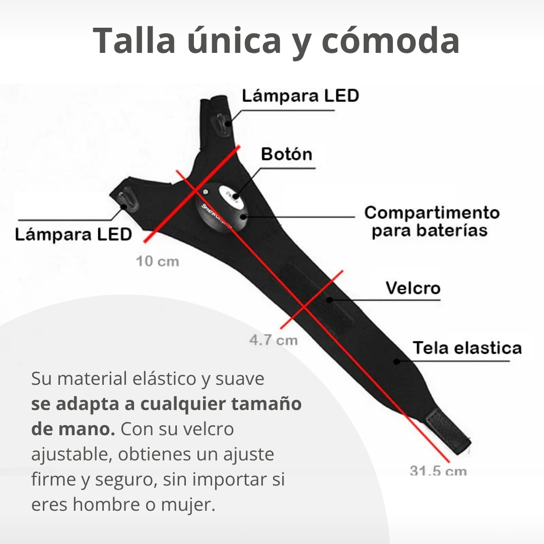 Miniatura 6 de GUANTES CON LUZ LED IMPERMEABLE MULTIUSO